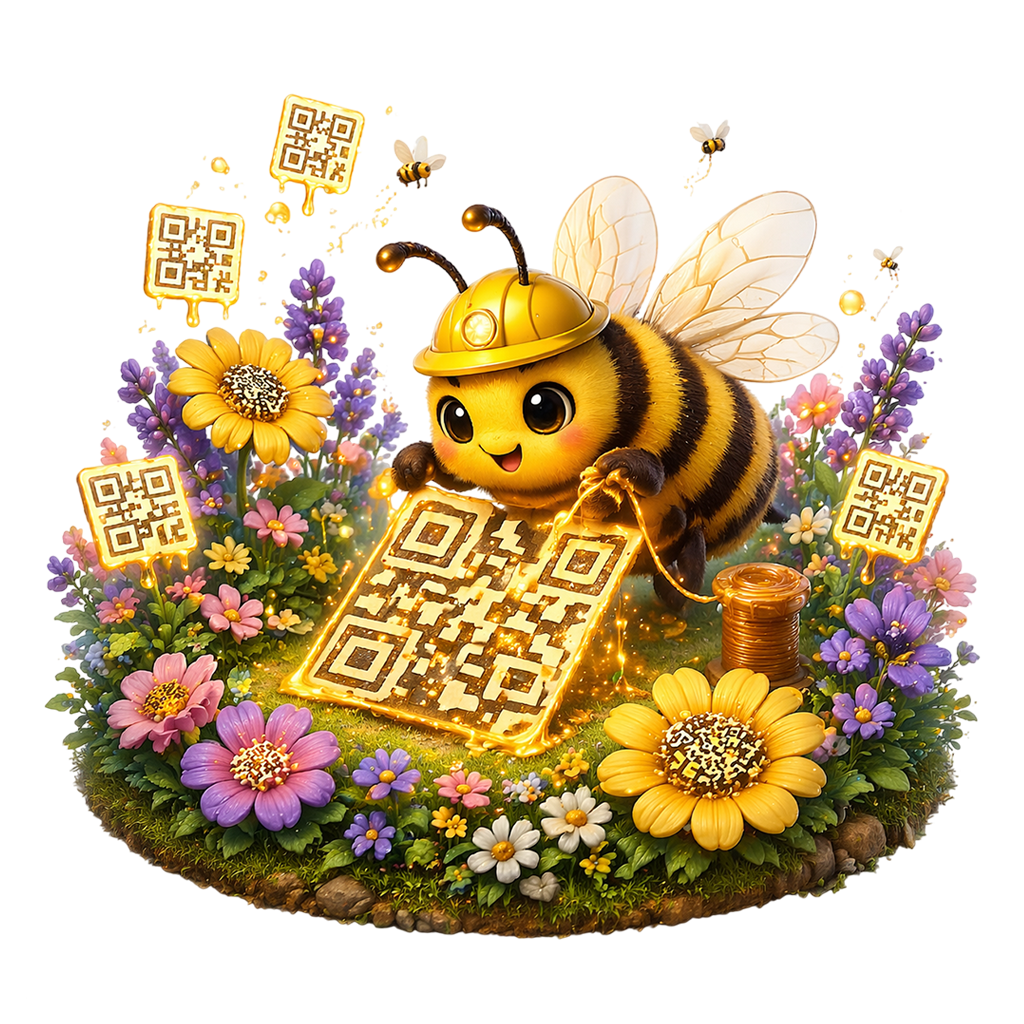 Ant colony building a QR code